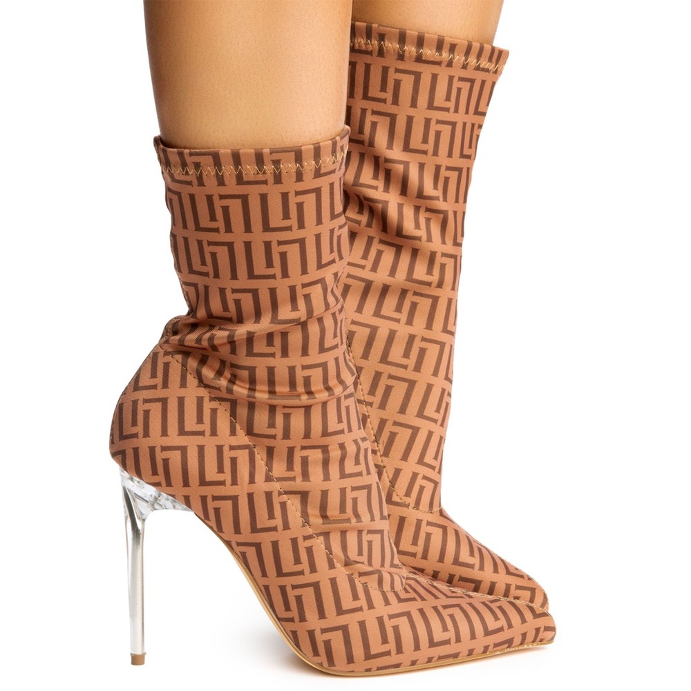 LILIANA SHOES RESHA-2 CLEAR HEEL BOOTIE, Size: 8.5 - Picture 3 of 5